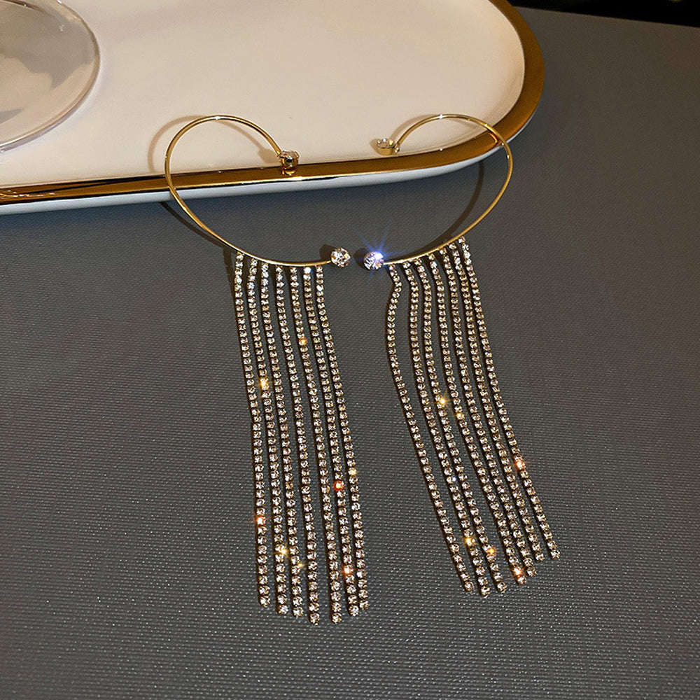 Long Hanging Earrings For Women Sparkling Tassel